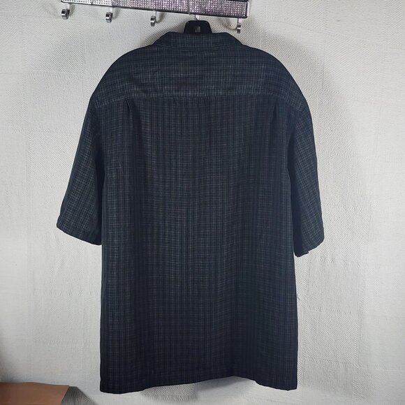 George Black Grey Check Poly SS Button Chest Pocket Button Up Shirt Sz 3XL 54-56 - Picture 7 of 16